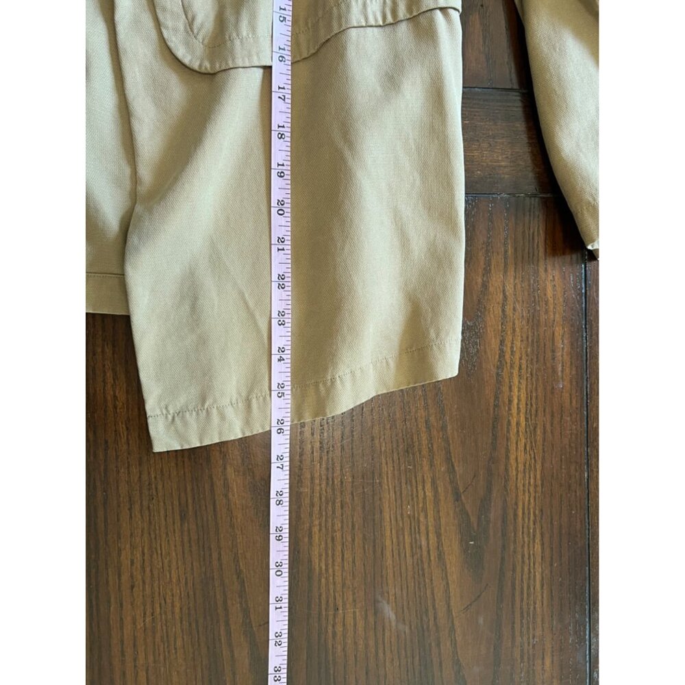 Chico's Jacket Blazer Open Collared Tan Brown Lyocell Neutral Business  2 Medium - Picture 9 of 10